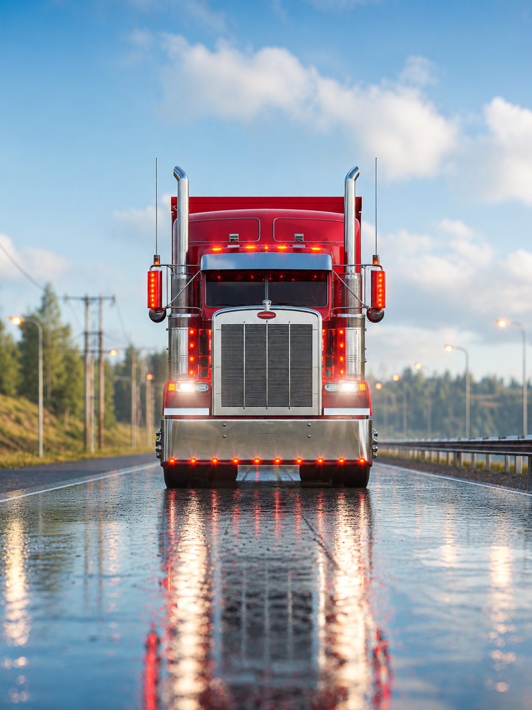 RedFox Dispatch red semi-truck on highway